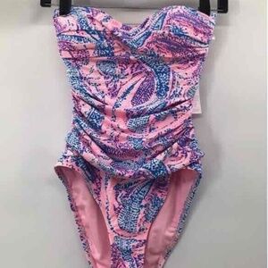 Lilly Pulitzer Womens Flamenco Coastal Gator One-Piece Swimsuit Size 0